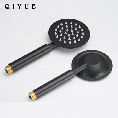 China Without Diverter Bathroom Faucet Accessories High Pressure Black Hand Held Shower Head for sale