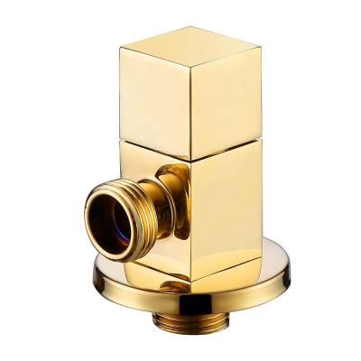 China EUROPEAN Hot Selling Brass Gold Plating Toilet Washing Machine 1/4 Tower 90 Degree Water Angle Valve for sale