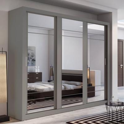 China 2021 Cheap Sliding Wardrobe Cabinet Bedroom Wardrobe Mirror Doors Designs (Height) Promotion Adjustable for sale