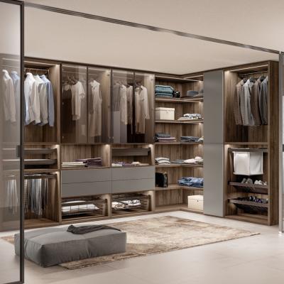 China Adjustable (Height) Bespoke Modern Walk In Cloth Closet Customized Wardrobe Design For Dressing Room for sale