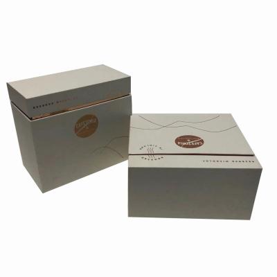 China Handmade custom logo and printing lid and paper gift packing case coffee tea box low bottom box for sale