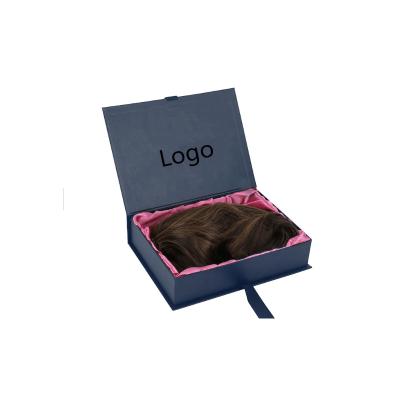 China Handmade Custom Logo Wig Hair Extension Package Box Gift Paper Box With Ribbon for sale