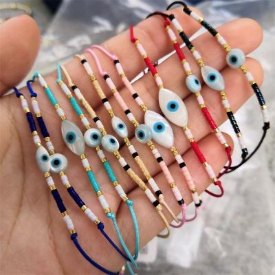 China Wholesale Fashion BOHEMIA Moyamiya miyuki beads simple bracelet evil eye accessories women for gift for sale