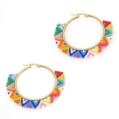 China Custom Fashion Moyamiya Fashion Jewelry Earring miyuki beaded circle earrings accessories women for sale