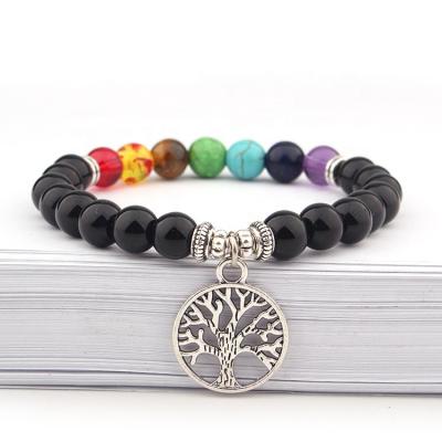 China TRENDY MoyaMiya Tree of Life Charm Chakra Prayer Beads Natural Stone for Women Men Charm Bracelets pulseras hombre accessories for sale