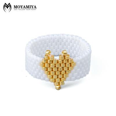 China Daily Wear or Gifts for Special Occasion MI-R180030 Moyamiya New Products Custom Adjustable Colorful Miyuki Volcano Seed Beads Beach Jewelry Ring for sale