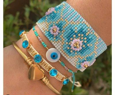 China BOHEMIA Moyamiya beaded turkish evil eye ojo gold heart star bracelets fashion jewelry bohemian mixed style bracelet sets pulseras mujer for sale