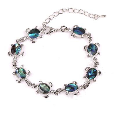 China TWO WAY TRENDY Blue Turtle Abalone Shell Ocean Charm Bracelet Anklet Beach Jewelry For Girls for sale