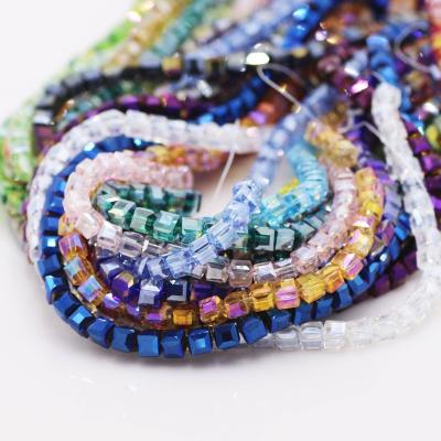 China Diy Moyamiya Craft Material 4-8MM Cubic Glass Crystal Bead Chain DIY Child Gift Or Jewelry for sale