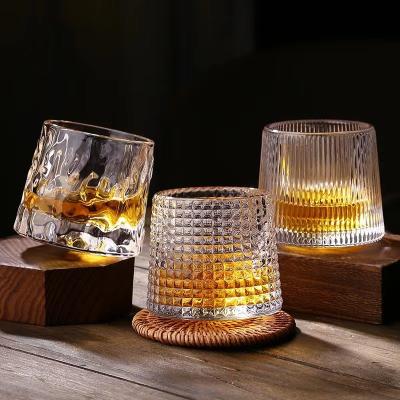 China 150ml Whiskey Viable Spinning Decompression Beer Wine Glass Ice Coffee Mugs Bar Creative Crystal Glass Household for sale