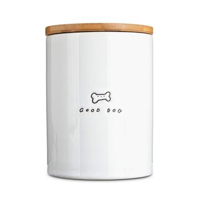 China Dogs and Cats Customized Ceramic Dog Cat Pet Treat Jar Food Storage Jar Wholesale for sale