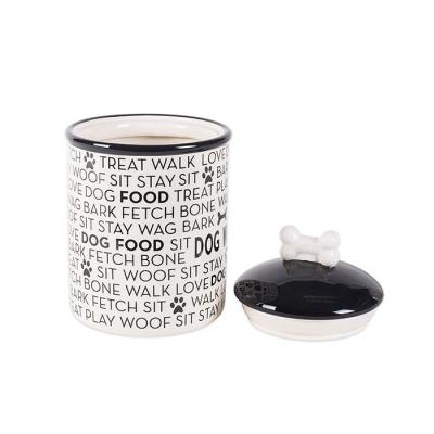 China Custom Dogs And Cats Treat Jar Ceramic Pet Jars For Pet Food for sale