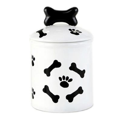 China Cat Food Treat Jars Ceramic Dog and Cat Food Treat Jar for sale