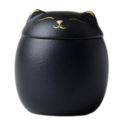 China Viable Porcelain Cat Design Ceramic Urn Jar for Pet Ashes for sale