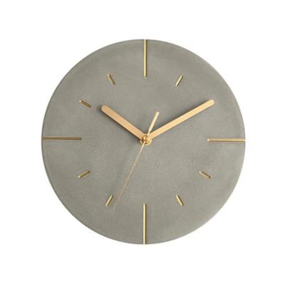 China Round Shape Antique Modern Decoration 3D Digital Concrete Style Wall Clock for sale