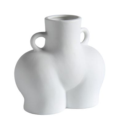 China New Arrival Modern Matte Ceramic Body Vase for Home Decor Modern Vase for Dry Flower for sale