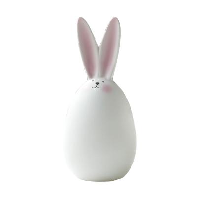 China Mordern Matte White Factory Wholesale Creative Cute Cartoon Rabbit Ceramic Ornament for Easter Special Decoration for sale