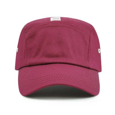 China Wholesale Custom JOINT Custom Top Stripe Curved Overflow Comfortable 5 Panel Baseball Camp Hat Running Cap for sale