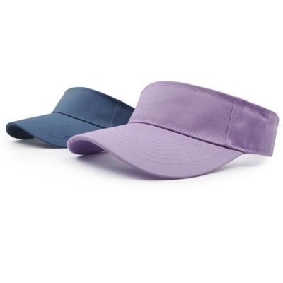 China New Custom Trending Striped Straw Sun Visor Summer Beach Hat Logo Purple Color Visor Hat Hot Sale Sun Hat For Sports for sale