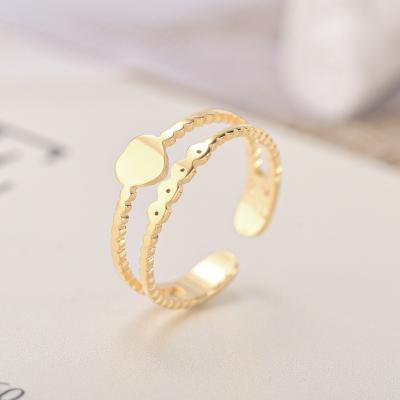 China Gold Male And Stainless Steel Female Opening Other Adjustable Cavity Ring Titanium Steel Retro Ring for sale