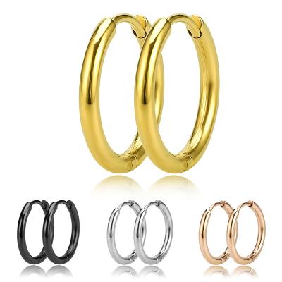 China Other Stainless Steel Small Chunky Hoop Earrings For Black Ear Ring Earrings Helix Hoop Women Gold Circle Piercing for sale