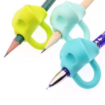 China Correction Pen Tool Student Education Posture Thumb Handle Correction Tape Office School 3pc Double Pencil Writing Aid Beginner Magic Baby Toys Silicone for sale