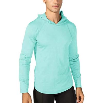 China Mens Sun Protection T Shirt Fashion QUICK DRY Round Neck Man Full Long Sleeve Running Shirts UPF 50+ Performance T Shirt With Hood for sale