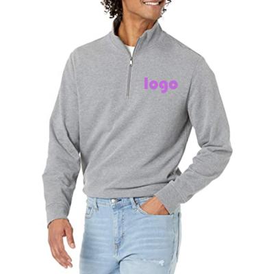 China Men's Sweatshirt Lightweight French Terry Quarter-Zip Stand Up Long Sleeve Casual Men's Sweatshirt OEM Fashion OEM for sale