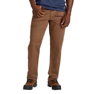 China Anti-wrinkle Summer Hot Selling Men's Casual Long Length Twill Standard Fitted Cargo Work Pants With Side Pockets for sale