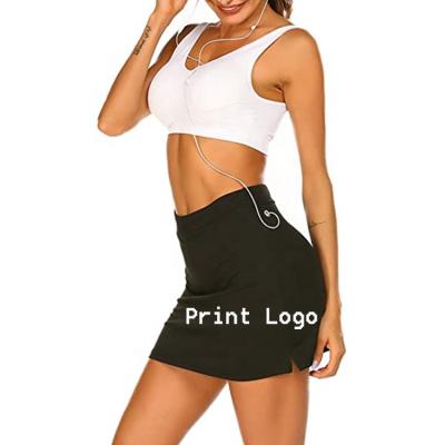 China Breathable Women's Casual Workout Sport Pleated Cute Skirts Add Solid Color Sports Shorts Dress With Pocket for sale