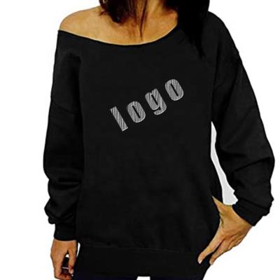 China Factory Direct Hot Sale Women Anti-wrinkle Long Sleeve Off Shoulder Hooded Pullover Hoodie Casual Loose O-Neck Comfortable Sweatshirt for sale