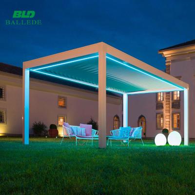 China Modern Shanghai Motorized Gazebo Louvered Pergola Roof Patio Furniture Modern Outdoor Garden Set for sale