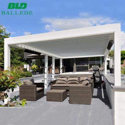 China Outdoor Fully Automatic Retractable Sliding And Folding Patio Roof Waterproof Aluminum Pergola Easily Assembled for sale