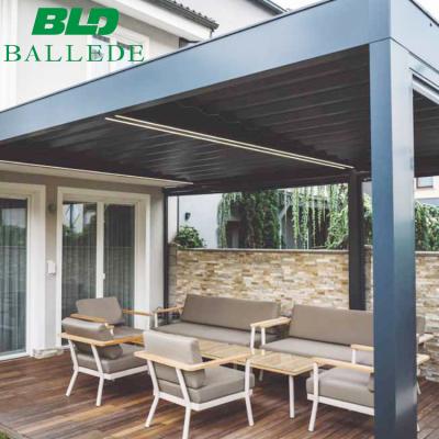 China Easily Assembled Electric Pergola Awning Motorized Aluminum Patio Roofs Cover Pergola for sale