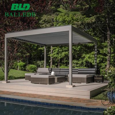 China Easily Assembled Bioclimatic Motorized Waterproof Aluminum Patio Cover Awning Roof Canopy Pergola for sale