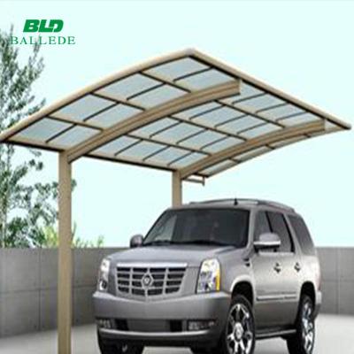 China Waterproof UV-Resistance Fireproof Car Parking Shelters Modern Design Powder Coated Aluminum Double Parking Lot With Polycarbonate Sheet for sale