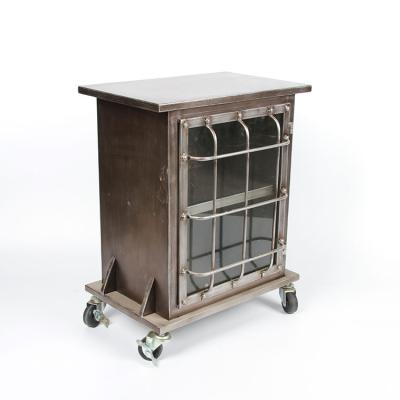 China French Distressed High Demand Expandable Shabby Chic Mobile Small Mobile Storage Cabinet for sale