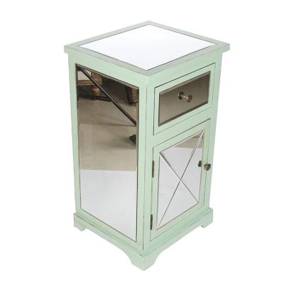 China Nordic Home Decor Luxury Furniture Design Modern Mirrored Bed Room Wood Furniture Nightstand for sale