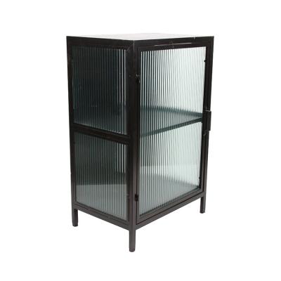 China Adjustable Outdoor Metal Storage Furniture Bathroom Small Bedside Cabinet (Other) With Glass Doors for sale