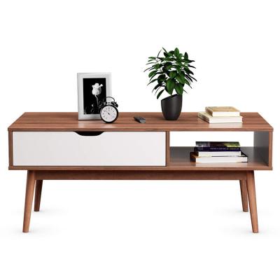 China (Height)Adjustable Home Office Reception Furniture Living Room Entertainment Center Table Rubber Recycled Wood Coffee Table for sale