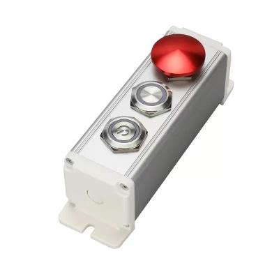 China Three Hole Metal Push Button Switch Station Control Enclosure Box For 22mm Metal Push Button Customized for sale