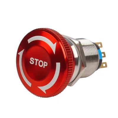 China 22mm Emergency Stop Mushroom Push Button Emergency Latching Switch 1NO1NC ES-16 for sale