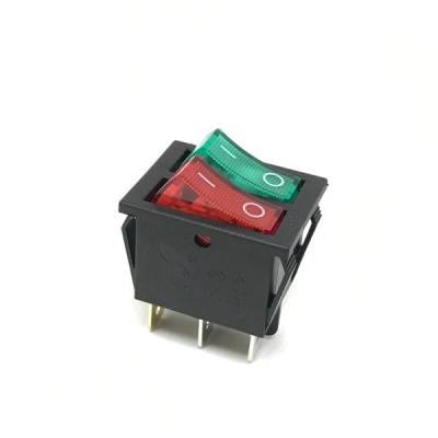 China Electric Equipment 2 Way Cooper Contact Point Rocker Red Switch for sale