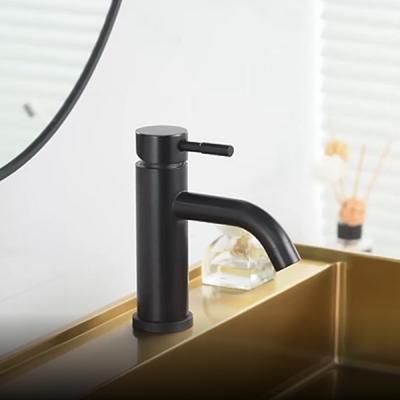 China Modern Simple Hand Wash Water Tap SUS304 Handle Sink Faucets Factory Supplier Factory Supplier Metered Hot Cold Water Bathroom Faucets for sale