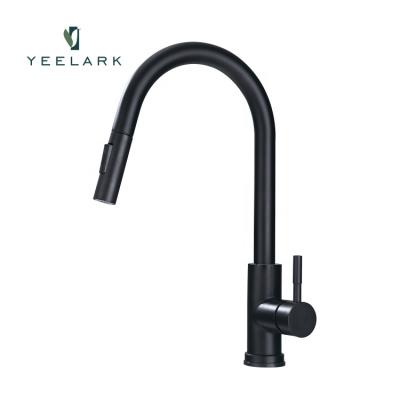 China Sense Faucets Factory Sale Touch Sensor Matte Black 304 Stainless Steel Smart Kitchen Faucet Directly Pull Down Automatic Kitchen Faucet for sale