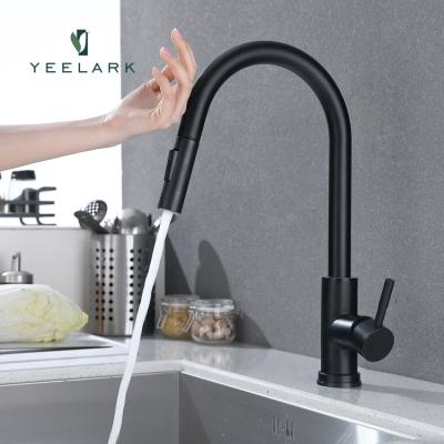 China Sense Faucets New Style Automatic Single Handle Deck Mounted Pull Down Hot Cold Water Sensor Water Faucet Kitchen Faucet for sale