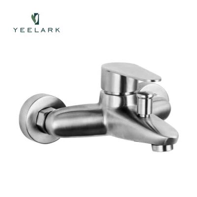 China Without Slide Bar Cheap Single Lever Chromed Brass Wall Mounted Shower Bath Tub High Quality Bathroom Mixer for sale