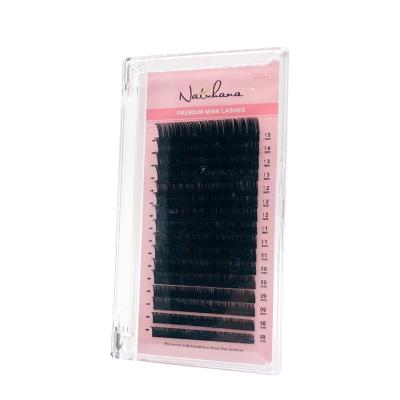 China Best Quality Factory Price NATUHANA Bulk Korean Silk Eyelash Extension Natural Soft Wholesale Custom Package Lash Extension Tray Private Label for sale