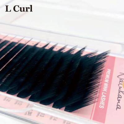 China NATUHANA Soft Natural L Custom Private Label Wholesale Mink Eyelashes False Individual L Shape Eyelash Extension+ LC LD LU for sale