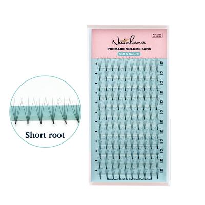 China Handmade Natural Soft False Lashes Mink Eyelashes Individual Soft 100% Natural Soft Root Volume Fan Eyelash Extension NATUHANA Shorts for sale